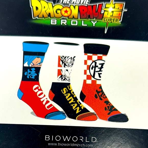 Dragonball Super Broly The Movie - 3 Pair Crew Socks - BNIB 🐉🧦 - Picture 2 of 7
